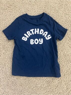 Old Navy Navy Blue Kids "Birthday Boy" Short Sleeve Tee